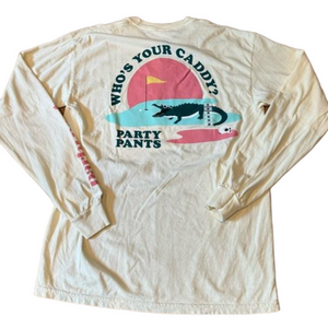 Party Pants Golf Men’s Who’s Your Caddy Tee Long Sleeve M